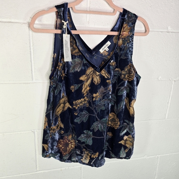 Another Love Acacia Burnout Floral Velvet Tank Top New - Picture 8 of 11